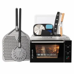 Effeuno P134HA PRO pizzaovn med pizzaspade, snuspade, hevekasse med lokk, pizzavekt, deigspade og pizzakutter